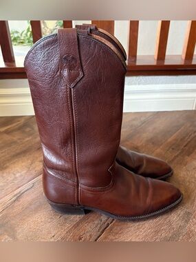 Avirex Brown Leather Western Cowboy Boots Men’s 7.5 D Made USA Pointed Toe